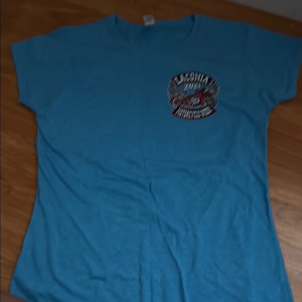 Gildan Teal Motorcycle Graphic Tee